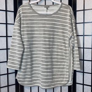 T BY TALBOTS STRIPED SWEATER TUNIC TOP